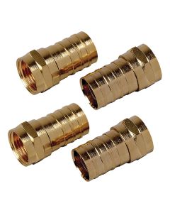 RCA RCAVH1454RV 4PK RG6 CRIMP CONNCT GLD